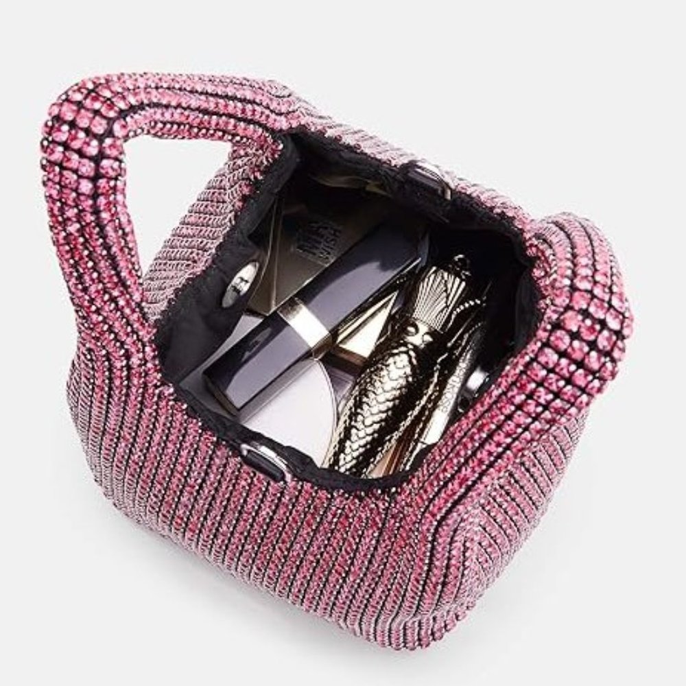 NWT Sparkling Bling SwarovskI Crystal Rhinestone Bucket Bag Shoulder Pur… - Picture 16 of 17